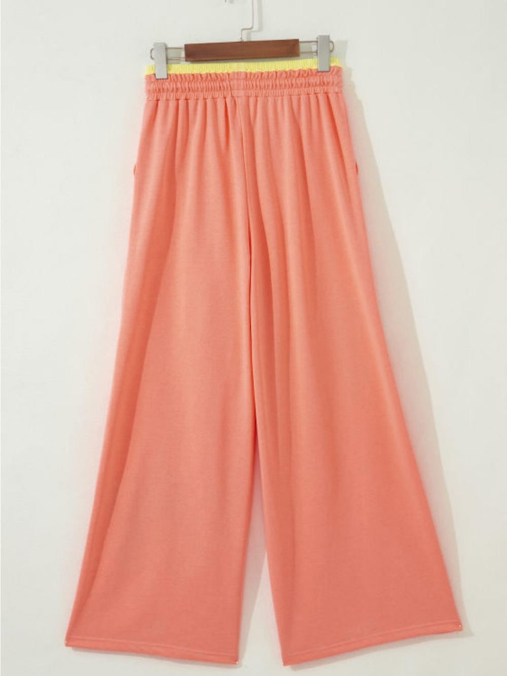 Women’s Wide-Leg Floral Appliqué Pants - Coral - Picture 6 of 9